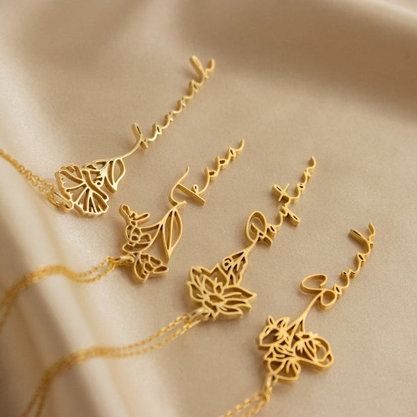 Personalized Birth Flower Necklace