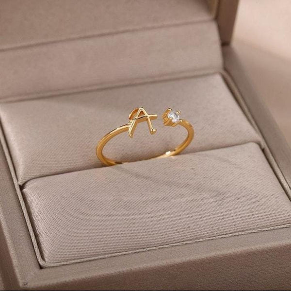 Elegant Gold Initial Rings